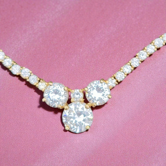 Vintage Jewelry - Vintage Heavy Sterling Mickey Mouse Tennis Necklace